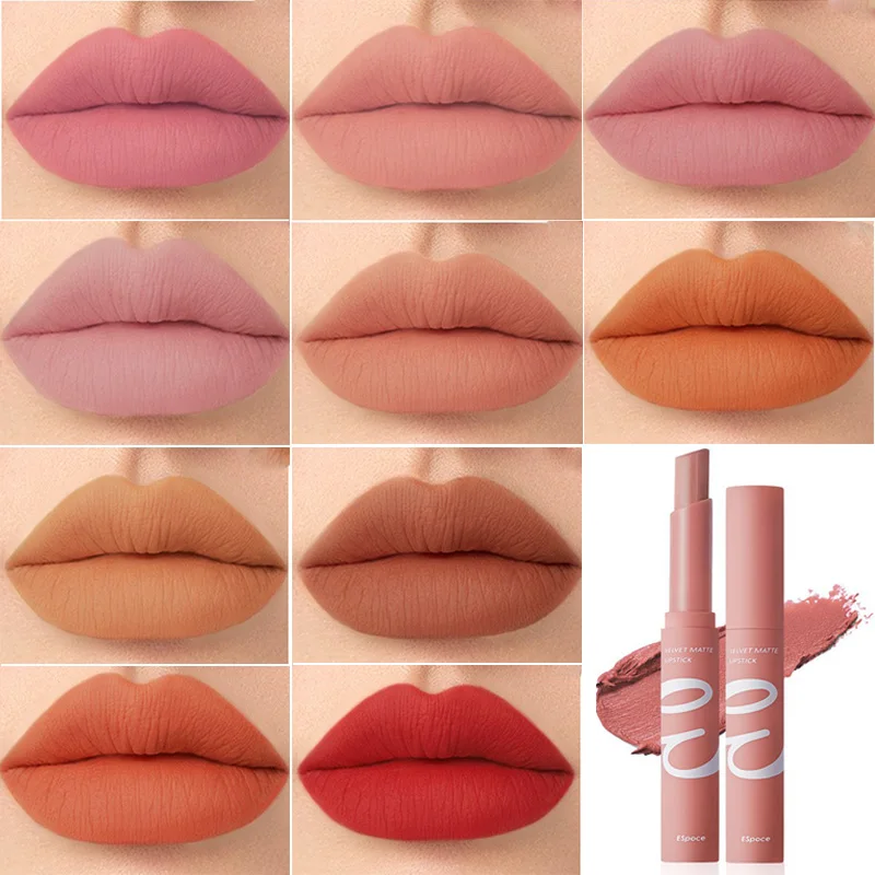 12 Colors Matte Velvet Lipstick Pencil Waterproof Lasting Nude Lipstick Sexy Red Lip Liner Pen Lip Tint Lips Makeup Cosmetics