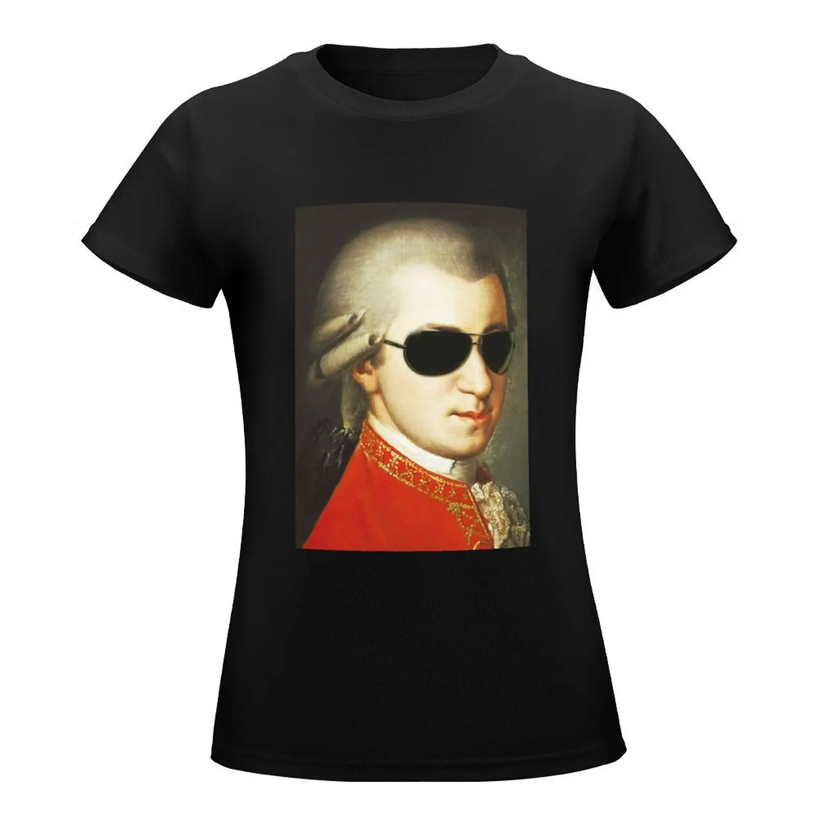 Mozart Wearing Sunglasses T-Shirt anime clothes vintage clothes summer top tshirts woman