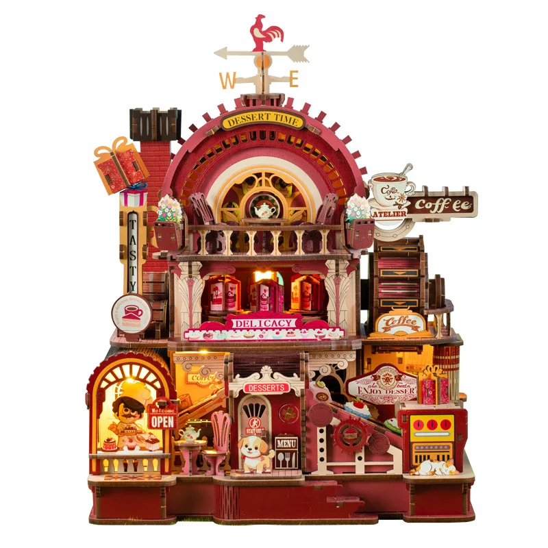 

booknook nook Dessert wonderful workshop cross-border e-commerce DIY mechanical assembly model toy model hand-assembled DIY hut