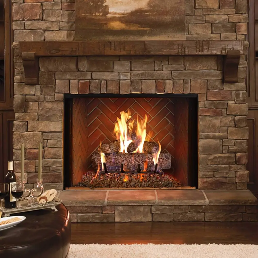 

Fyreside 18inch Live Oak Log Set with Vented Burner, AutoSafety Pilot Control Valve and Gas Connection Kit Propane Gas Only