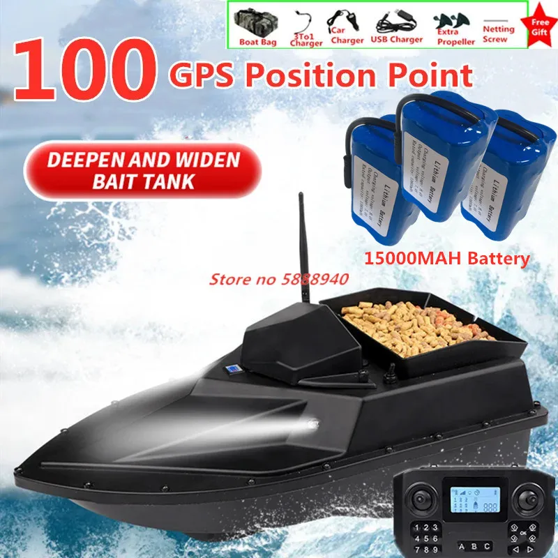 Update 100GPS Position RC Fishing Bait Boat 500M 2KG Large Size Hopper Smart Cruise Hook Remote Control Bait Boat Nesting Boats