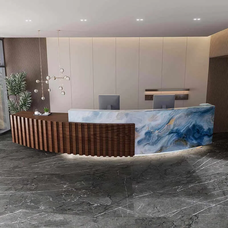 Events Luxury Reception Desk Display Organizer Standing Corner Reception Desk Modern Salon Mostrador De Tienda Home Furniture