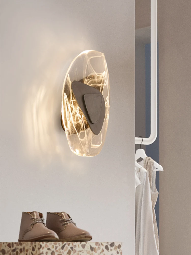 ما بعد الحداثة كريستال ضوء فاخر السرير الجدار مصباح الإبداعية حجر دراسة مصباح غرفة النوم غرفة المعيشة أريكة التلفزيون حائط الخلفية