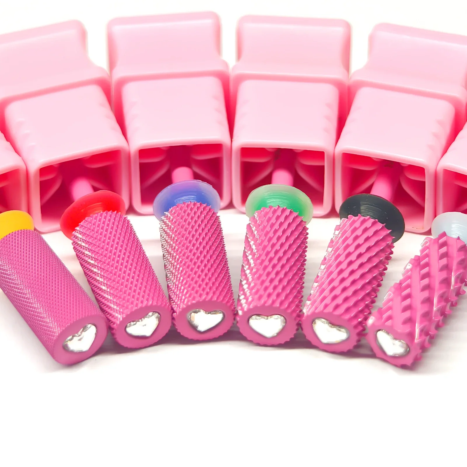 

MagiBling в форме сердца, сверла для ногтей с кристаллическим верхом, твердосплавный резак с большим стволом, левая и правая рука, средство для снятия гель-полировки 3/32 дюйма