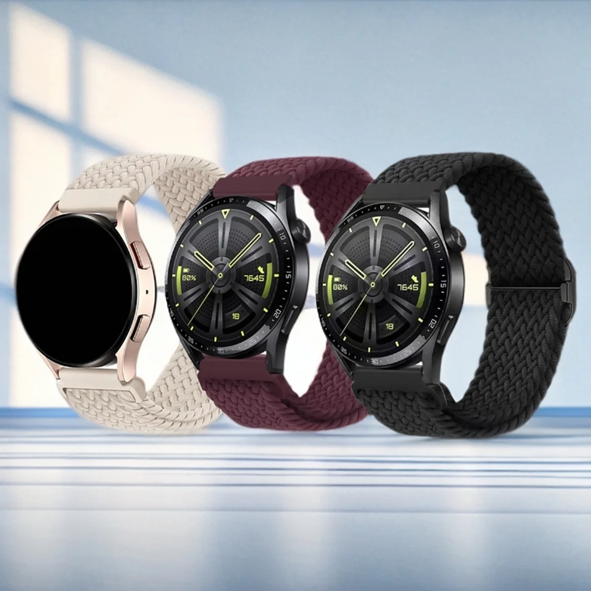 3 Stuks 18/20/22 Mm Quick Release Nylon Band Gevlochten Lus Voor Samung/Huawei/Garmin Smart Horloge Voor Vrouw Man Armbanden Polsband