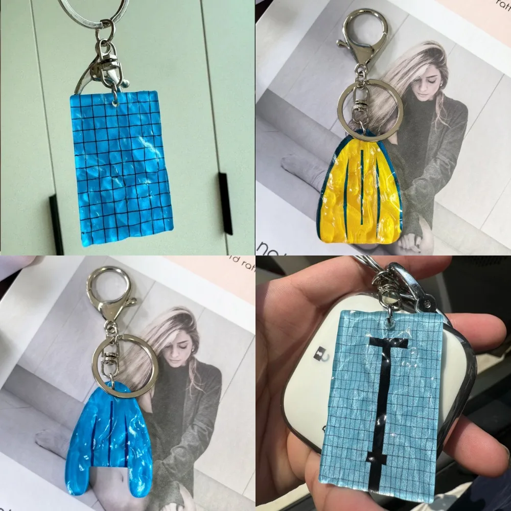 Creative Swimming Pool Water Ripple Acrylic Keychains Summer Surfing Floating Board Backpack Car Key Ring Pendant Jewelry Gifts