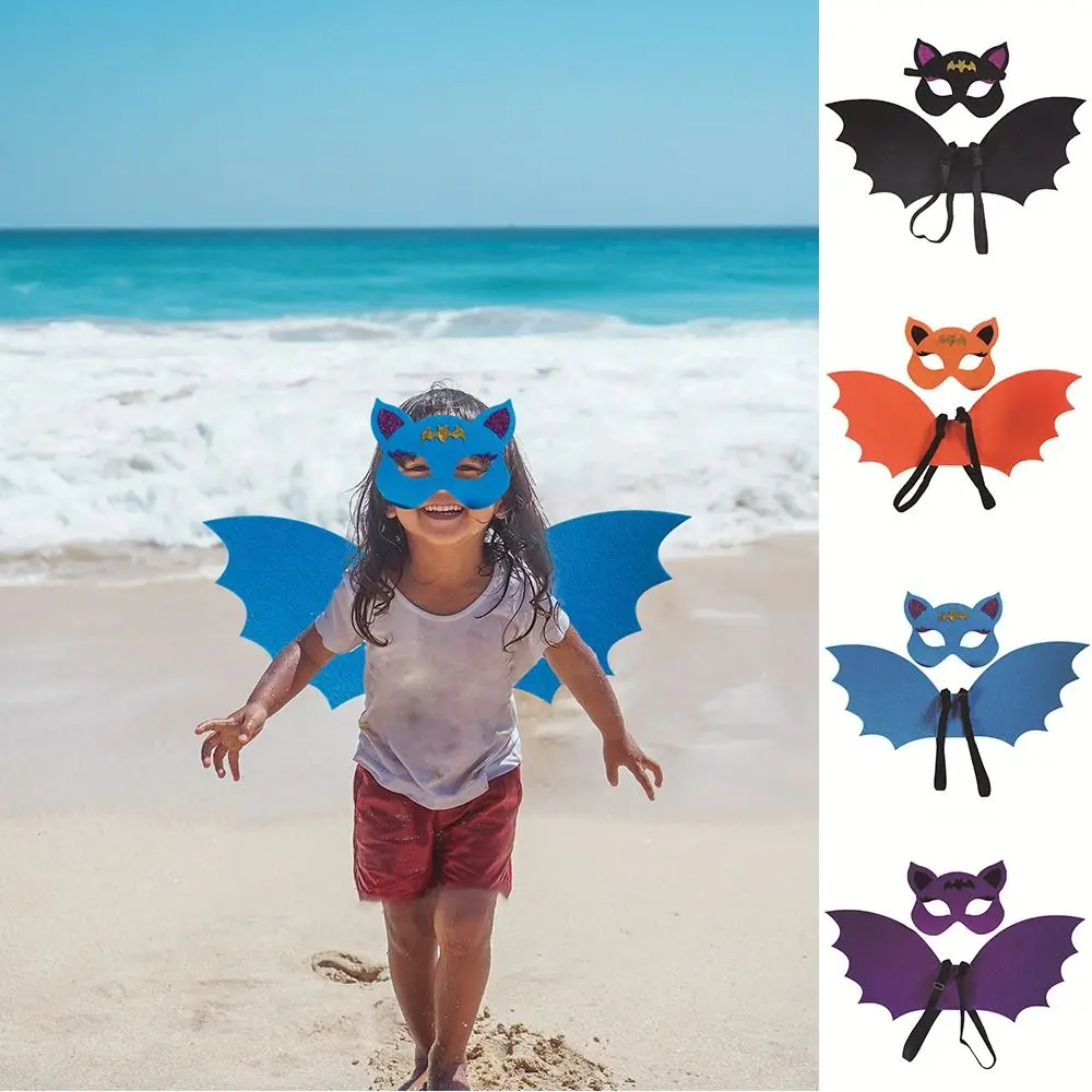 Lindo conjunto de máscara de ala de murciélago no tejida, accesorios de ropa, disfraz de Cosplay para niños, disfraz de Cosplay con diseño de dibujos animados, disfraces para niño
