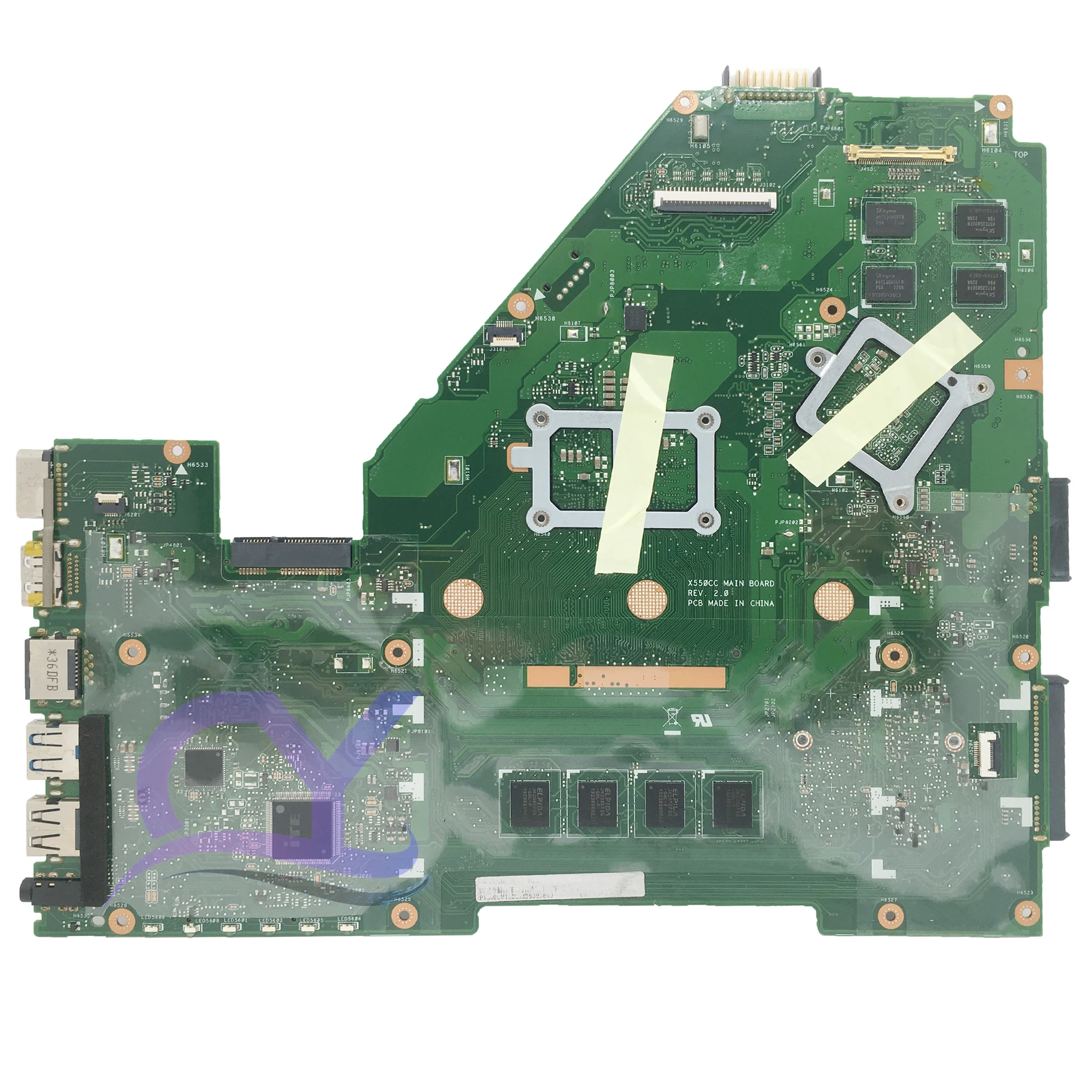 Imagem -04 - Placa-mãe X550cc para Asus X550 X550c X550cl X552c Y581c R510c X550vc Rev2.0 1007 2117u i3 i5 i7 2g 4g Gt720 740m Uma