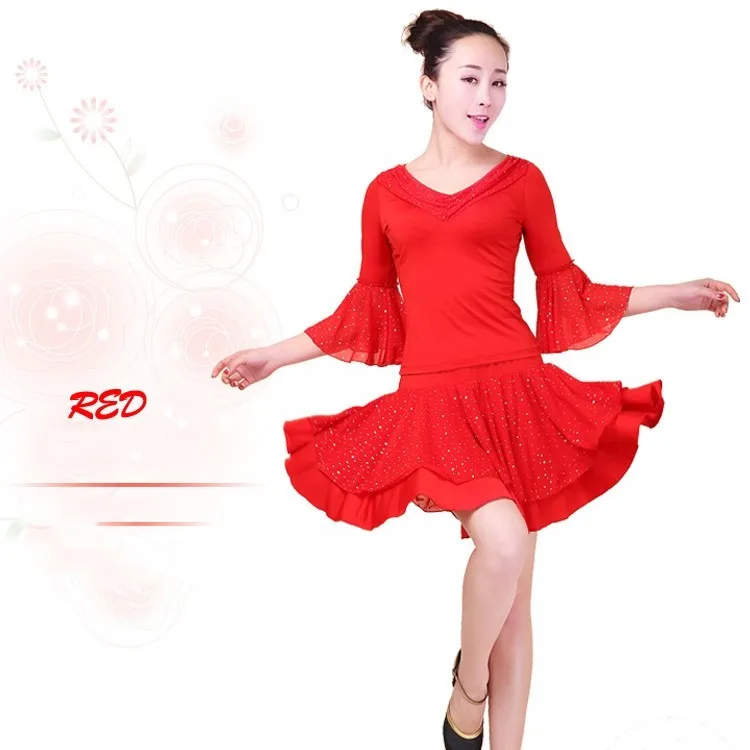 Latin Dance Halflange Korte Rok Met Lovertjes Square Dance Kostuum L Rok Lengte 38 Xl Rok Lengte Ongeveer 40