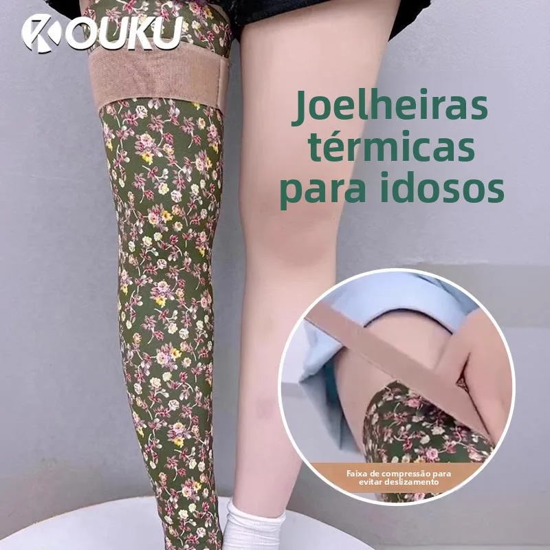 中高年向け暖かい膝パッド-滑り止め秋冬関節保護-冷え対策モーダル膝パッド
