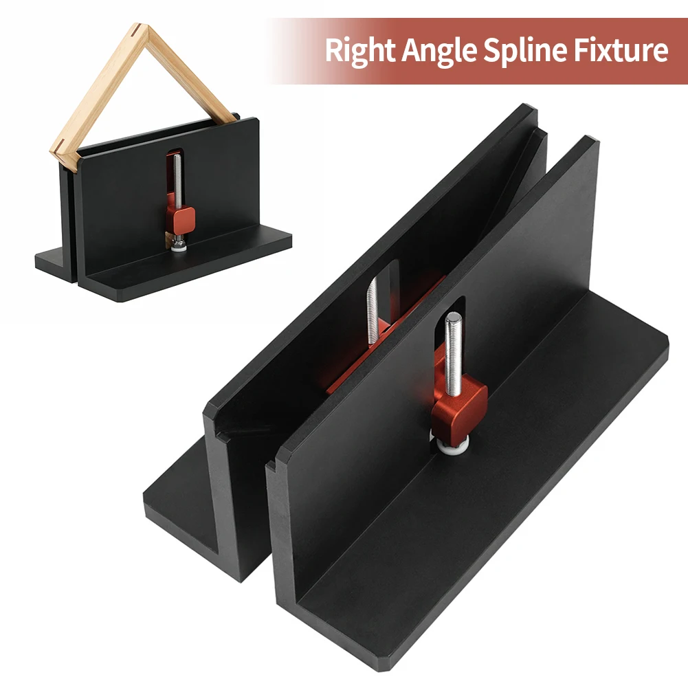 

Right Angle Spline Fixture Router Table Tenoning Slotting Safety Feeding Clip Wood Frame Making Fixed Clamp Woodworking Tool