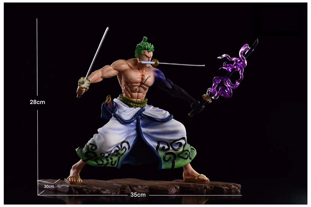 23cm ein stück zoro figur wano land roronoa zoro schwert enma pvc action figuren gk statue sammlung modell spielzeug für kinder geschenk