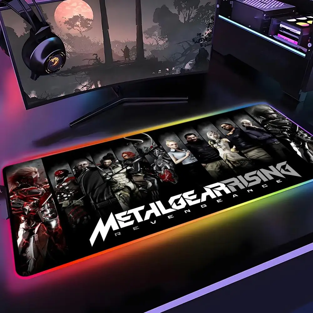 

Game M-Metal Gear Solid Mouse Pad Gamer Rgb Desk Mat Back Light Led Mousepad Setup Gaming Accessories Deskmat Mousepad Backlight