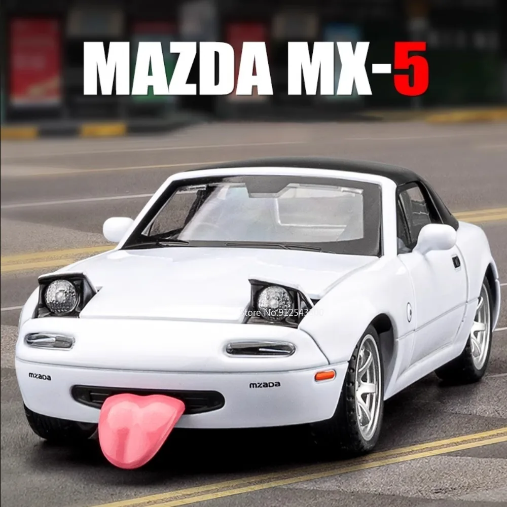 1/32 Mazda MX5 Alloy Toys Cars Model Die-cast Metal Simulation with Sound Light Pull Back Function For Children Gifts Collection