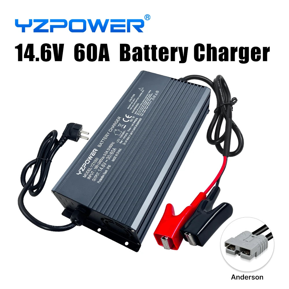 YZPOWER 14.6V 4S 10A20A40A60Alifepo4 ładowarka litowa do elektronarzędzi 12V szybkie ładowanie ładowarka DC