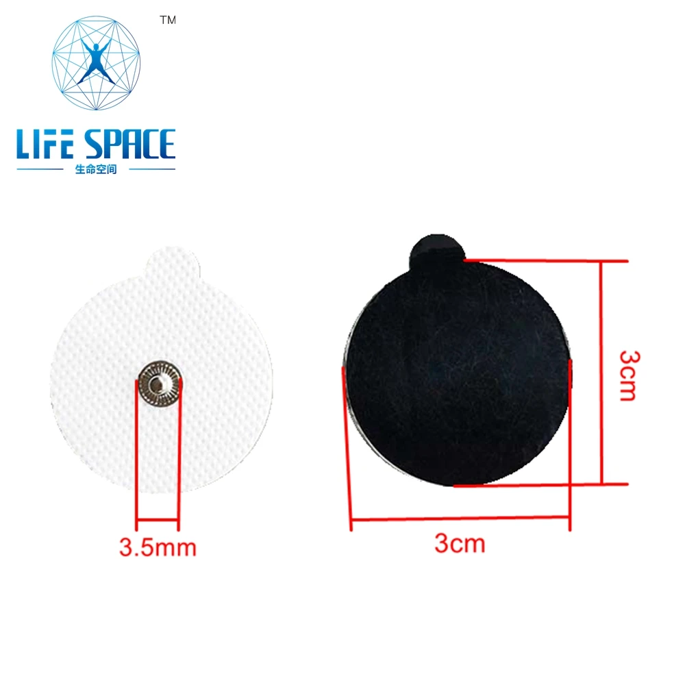 Electrode pad for low medium frequency electrotherapy 3cm*3cm pad 3.5mm snap,10pcs pack