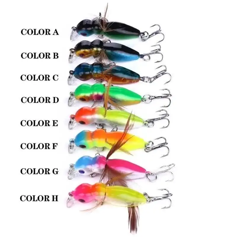 1 pz 4.5 cm 3.4g Richiamo di Pesca Simulazione Cicala Duro Esca Falsa Bionic Iscas Artificiale Wobbler Crankbait Pesca Insetto Luccio Affrontare