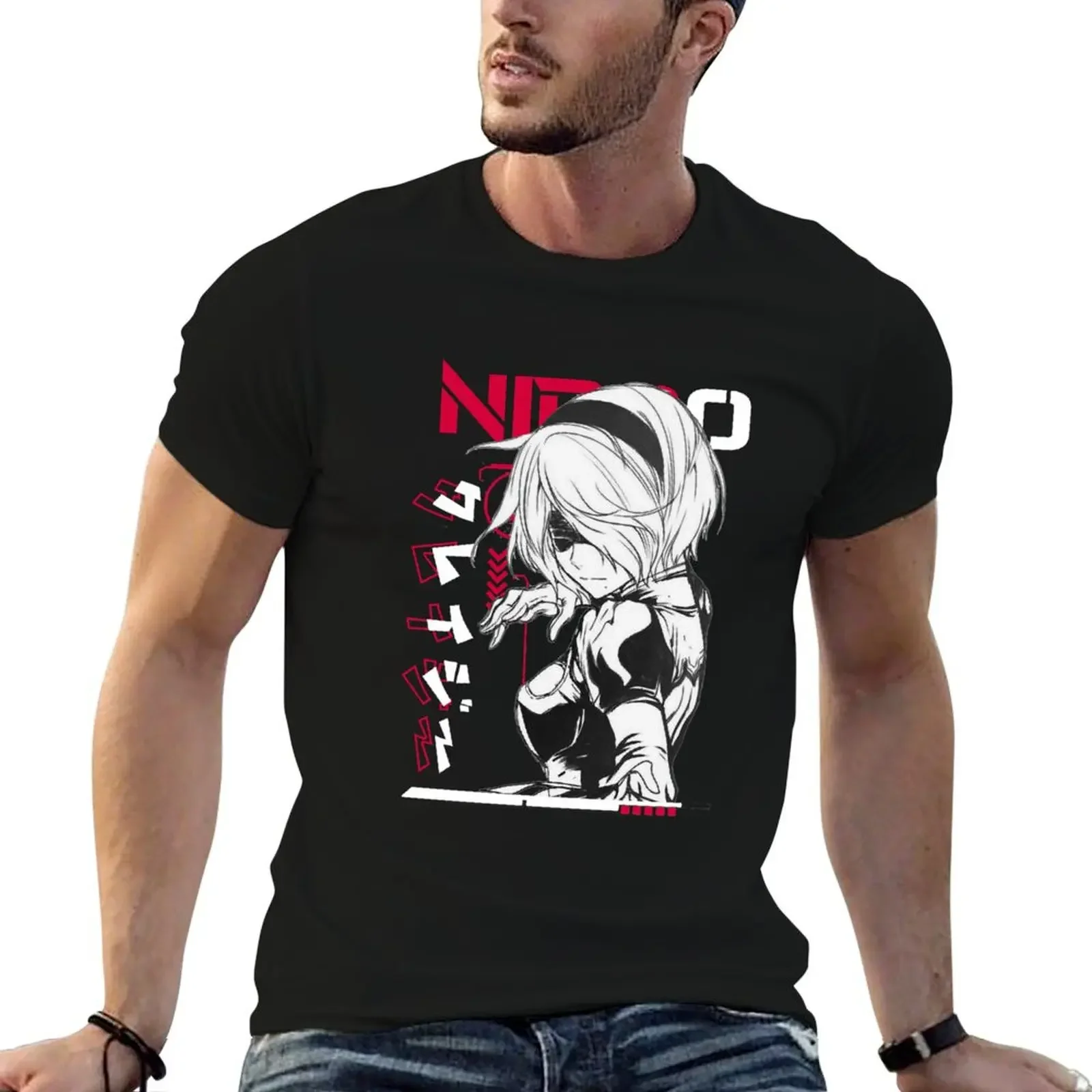 

2B nier mask T-Shirt Louboutins vintage clothes oversize t-shirts man shirts graphic men tshirt