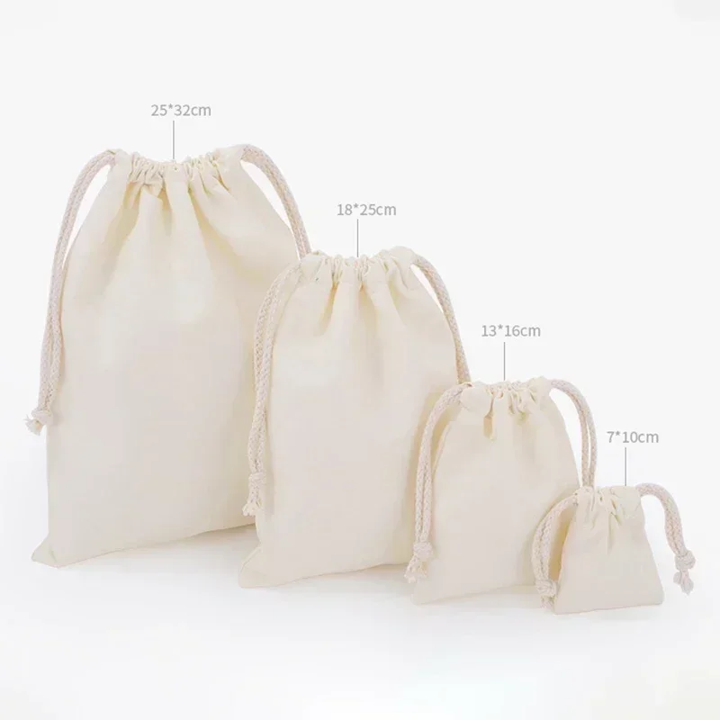

Reusable Cotton Linen Drawstring Storage Bags, Dustproof Organizer Pouches for Jewelry, Toys & Cosmetics
