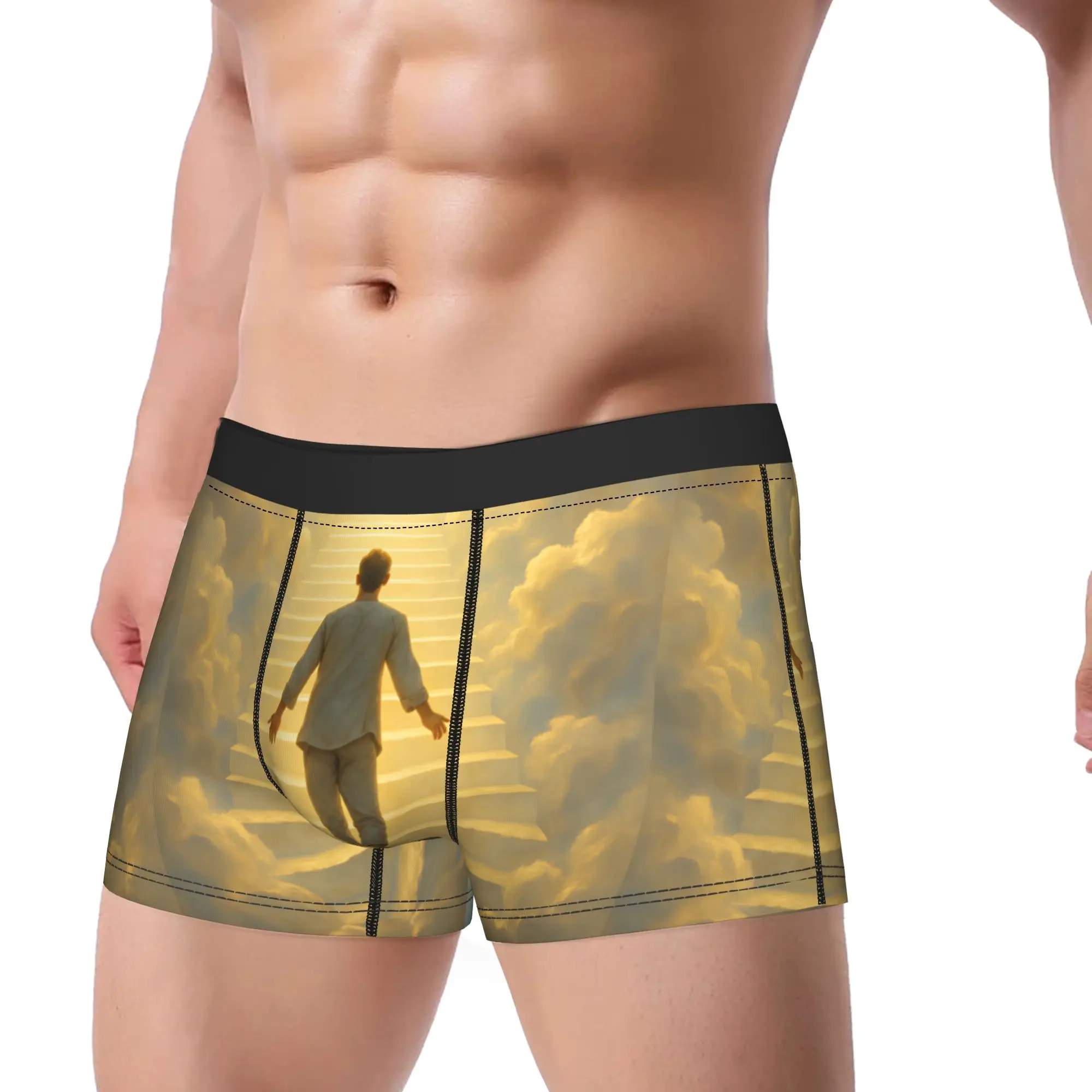 

Charlie Kirk Walking Toward Heavenly Light Underwear Design Boxershorts Hot Sale Men's Underpants Elastic Shorts Briefs Present