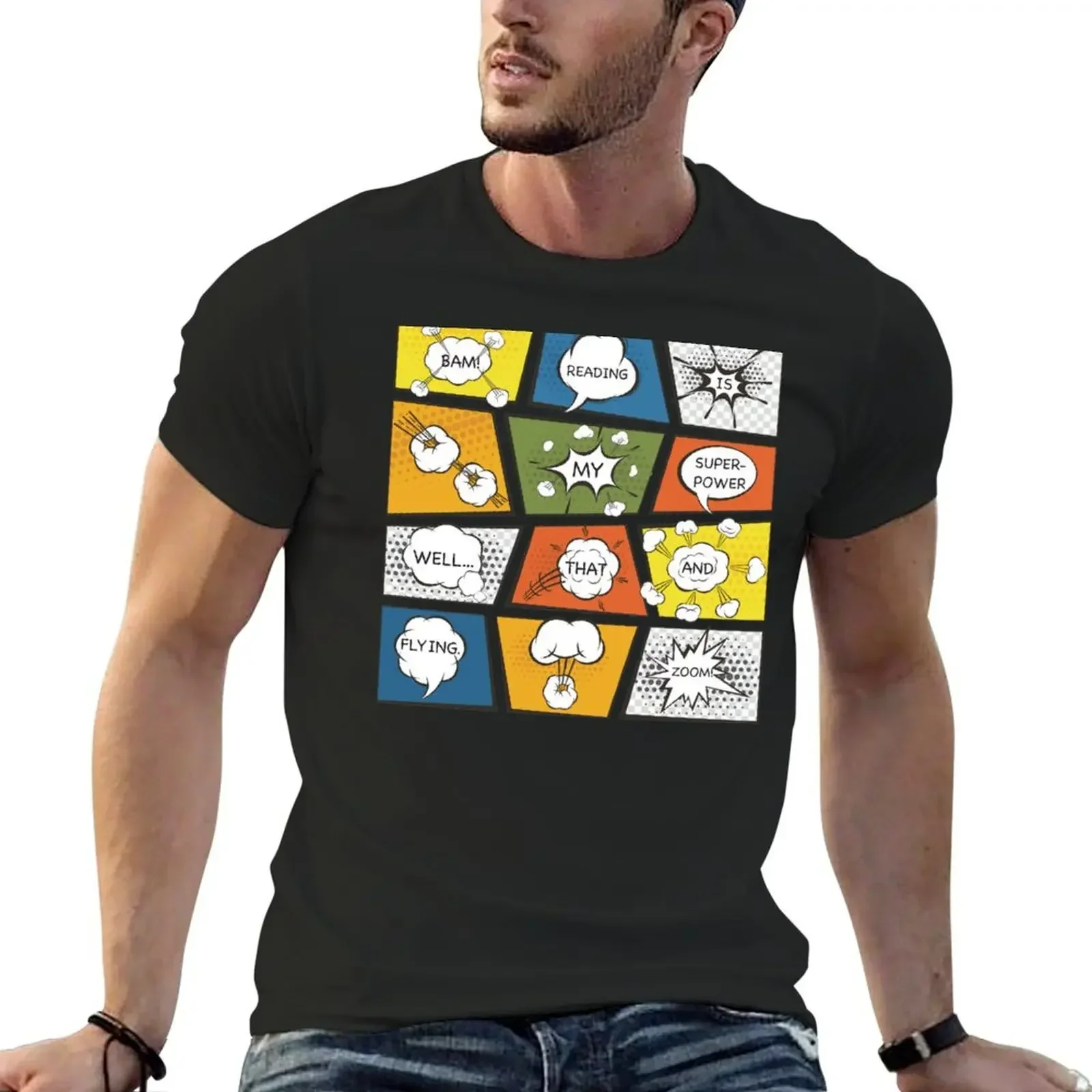 Reading Is My Super Power Well That And Flying for Comic Book & Graphic Novel Fans T-Shirt custom t shirt mens clothing