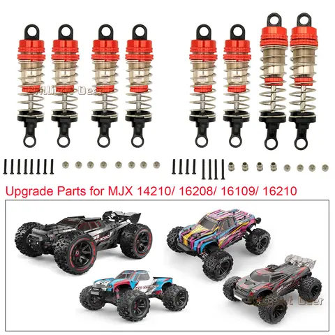 MJX Hyper Go 14210 H14BM 16208 16209 16210 H16BM RC 몬스터 트럭 업그레이드 부품 용 74/80mm 오일 충전 금속 충격 흡수 장치 MJX Hyper Go 14210 H14BM 16208 16209 16210 H16BM RC 몬스터 트럭 업그레이드 부품 용 74/80mm 오일 충전 금속 충격 흡수 장치
