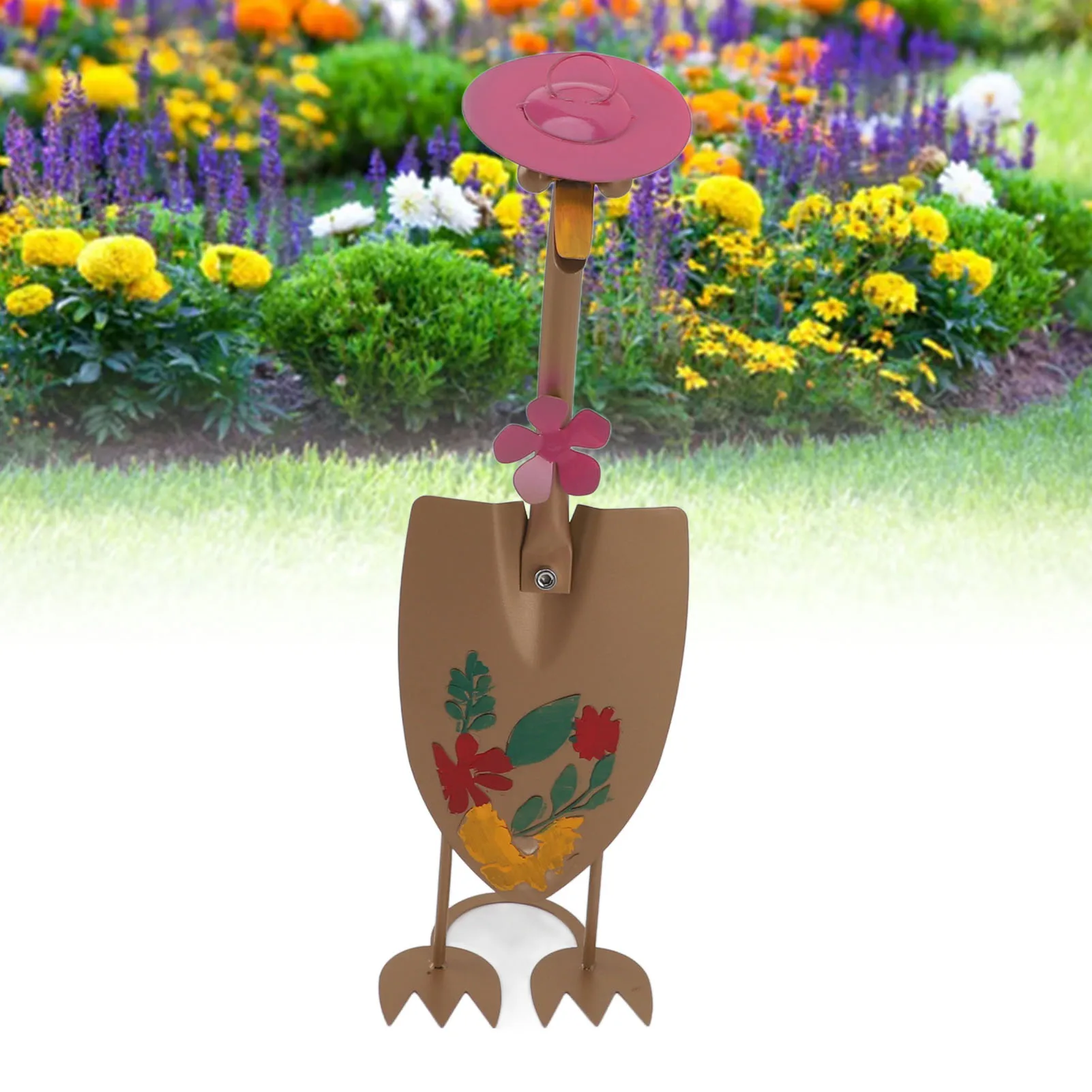 Couple Duck Shovels Ornaments Iron Art Exquisite Hand Painted Fun Innovative Outdoor Garden Duck Shovel Decoration