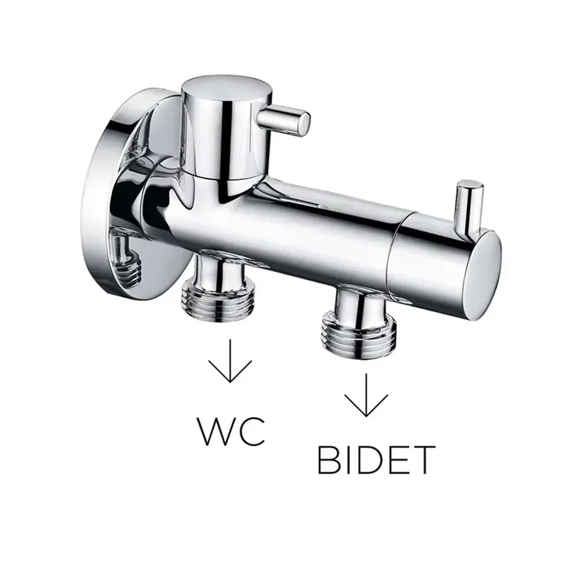 Modern Chrome Brass Angle Valve 1/2 Inch Water Shut Off Valve For Bathroom Kitchen Sink Toilet Bidet Faucet Connection