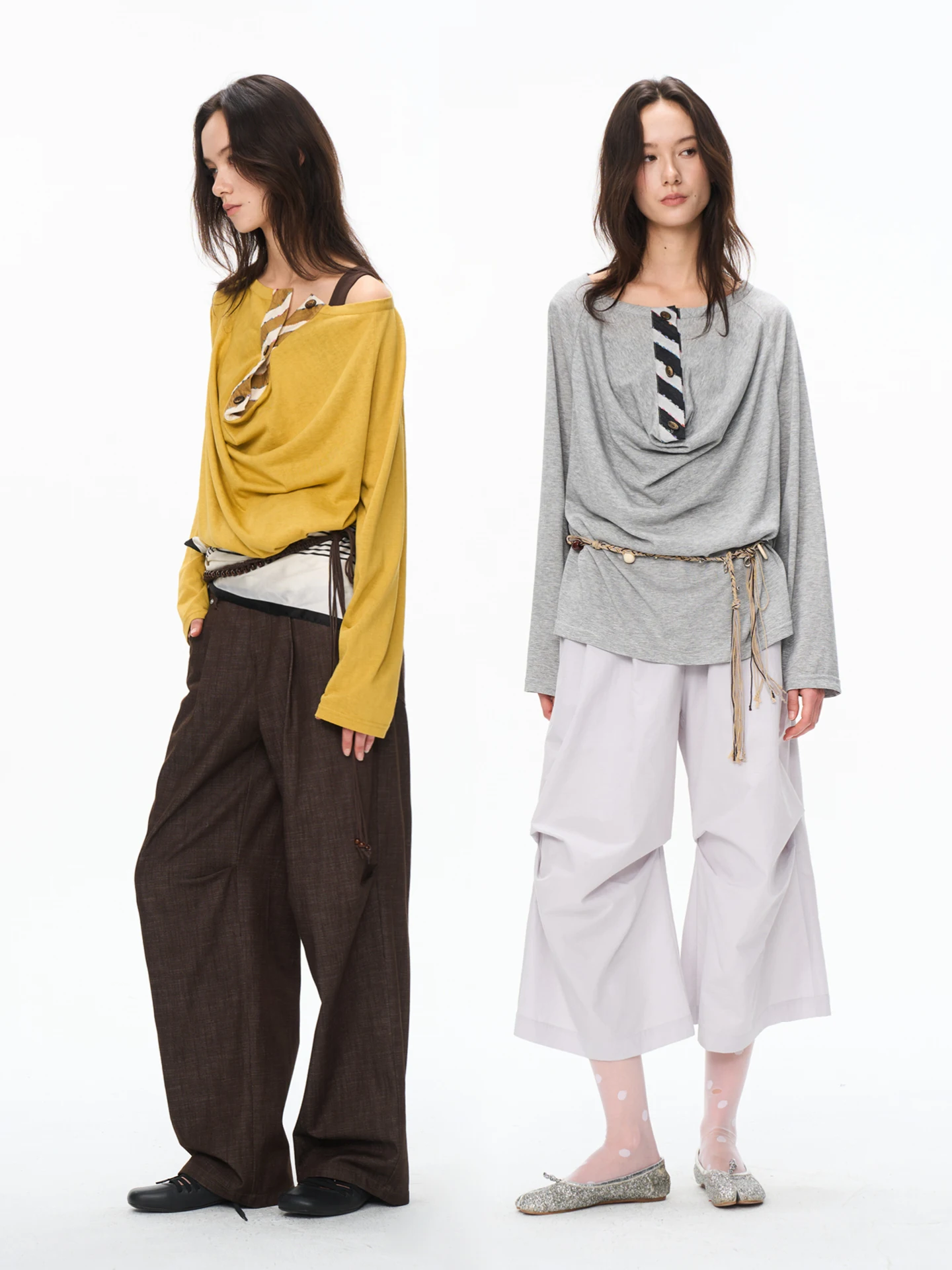 

TakeCare Lin Silk Casual Lazy Neck Long Sleeve Cover up T Shirt Batwing Sleeve round Neck Short Length Women's ...