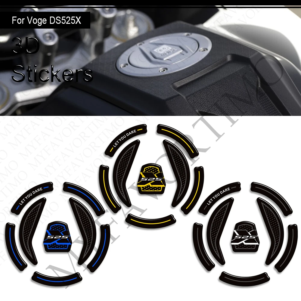 Per VOGE 525 DSX DS525X DS525 X DS 525X Avventura Resina Epossidica Moto Rilievo Del Carro Armato Del Carburante protezione adesivi 3D kit decorativo