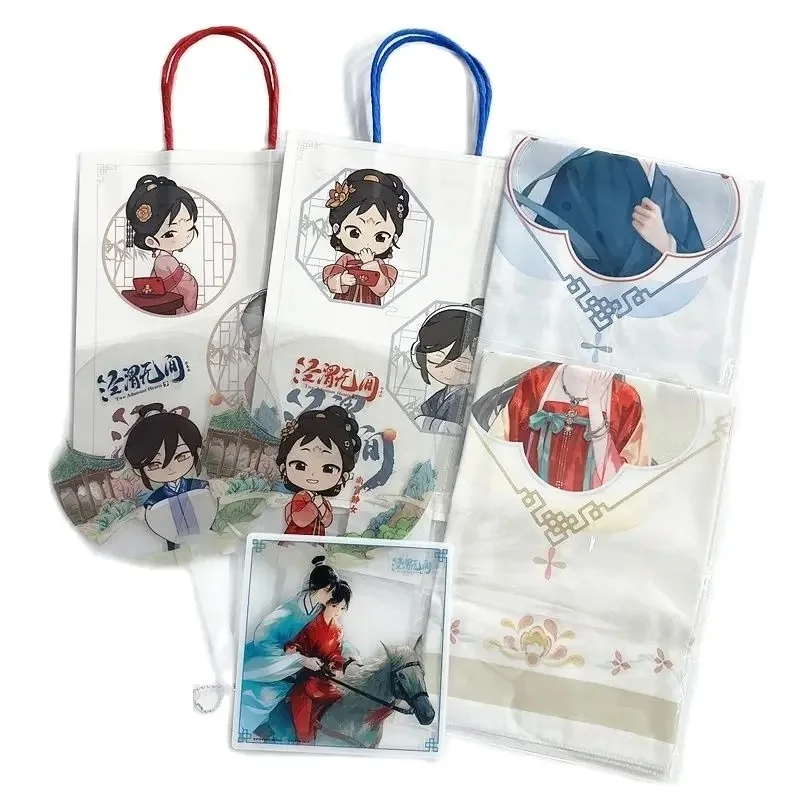 Anime Two Adamant Hearts JWWJ Acrylic Transparent Card Qi Yan, Nangong Jingnv Cartoon Characters Fans Scarves Gift Bag