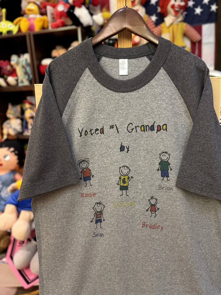 

Retro American fiti Little Man Color Blo Heavy Cotton oulder Insertion Men's T-irt Couple's Funny Cartoon Print Tee