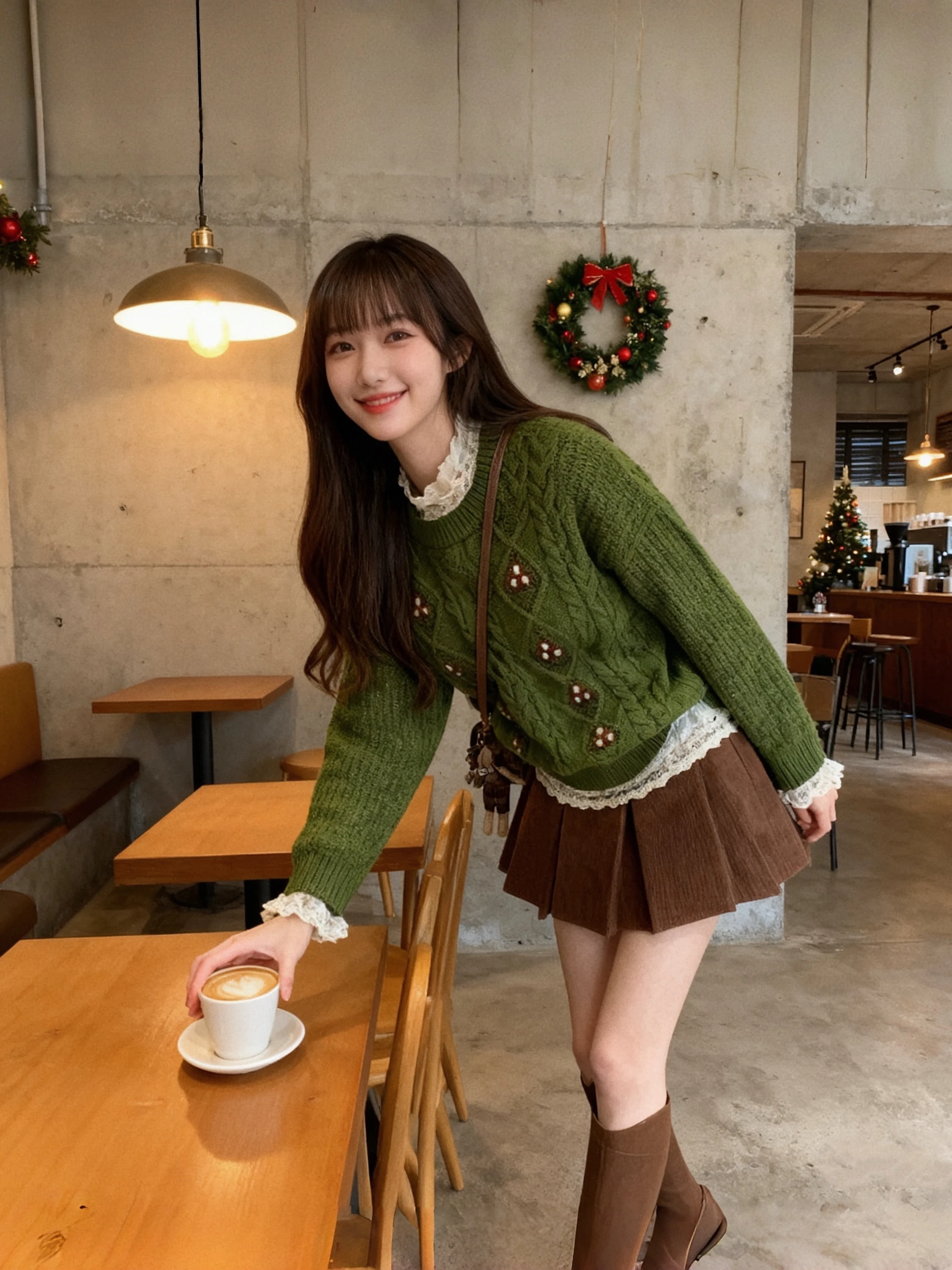 

een Sweater Lace Underwear Skirt Tee-Piece Set Women's Faion Vintage Sle Autumn Winter Casual High Waist orts