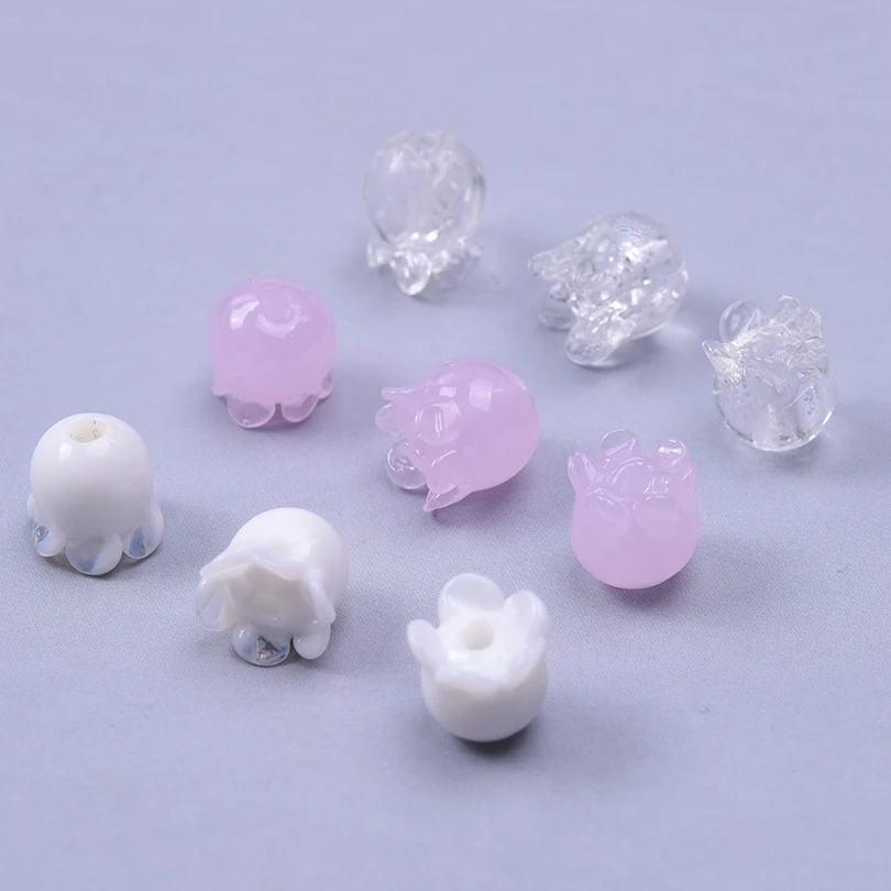 

15Pcs/Lot DIY Handmade Necklace Fashion Jewelry Making Crafts Accessories Glass ellyfish Series Simple Style Loose Spacer Beads