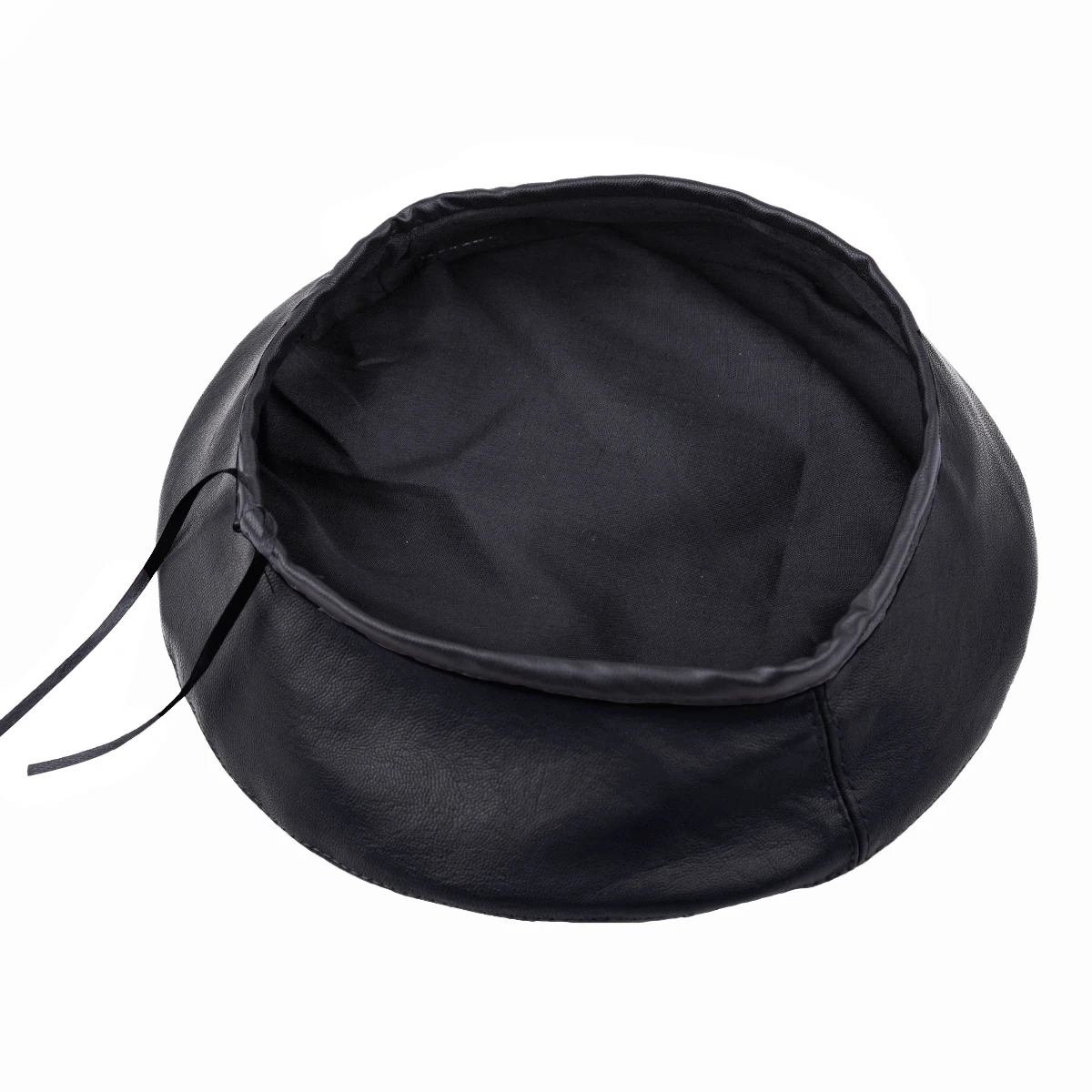 Vintage Women Beret Solid Beret Caps PU Leather Beret French Artist Warm Beanie Hats Female All-Match Adjustable Painter Hat