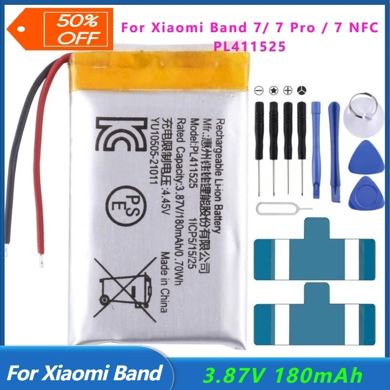 

2025 NEW Replacement Lithium Polymer Battery for Xiaomi Mi Band 7/ 7 Pro/ 7 NFC Batteries
