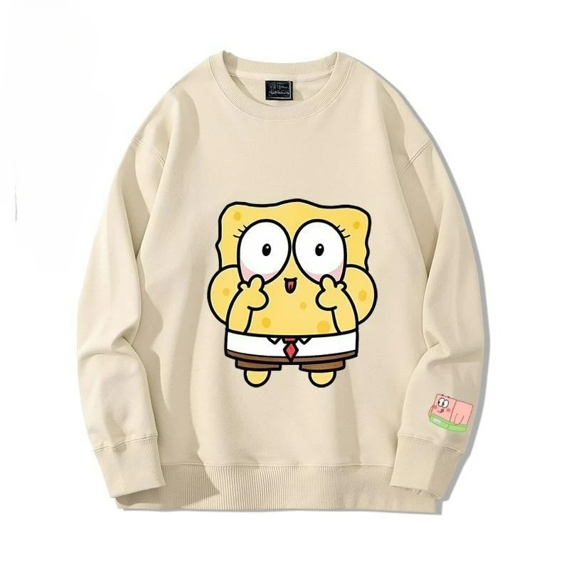 

Q-версия Губка Боб Квадратные Штаны Толстовка для пар с большими звездами Мужская и женская осенне-зимняя свободная и универсальная повседневная одежда