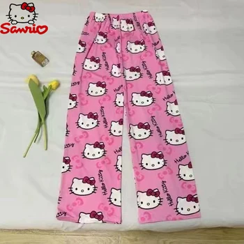 미니소 스파이더 맨 코튼 루즈 파자마 바지, 여성 만화 수면 커플 바지 