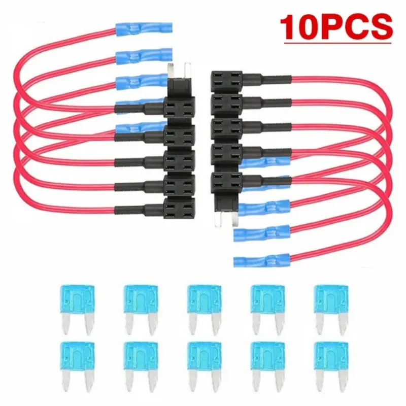 10/5pcs Add-A-Circuit Car Auto Adapter Micro 2 Blade Fuse Holder APT ATR Fuses Tap Fuse Holder Car Fuses Splitter Accessories