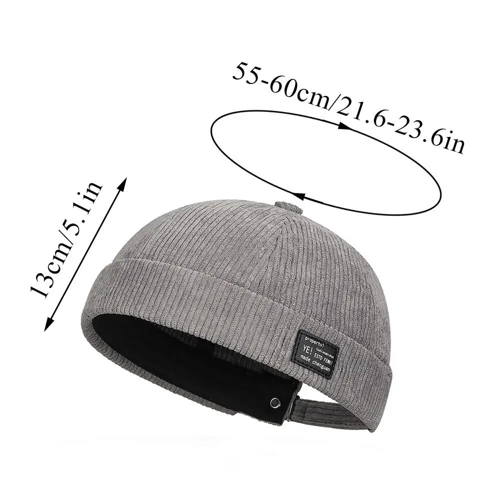 Fashion Solid Color Vintage Docker Cap Adjustable Round Dome Melon Cap Retro Soft Landlord Hat Unisex 6