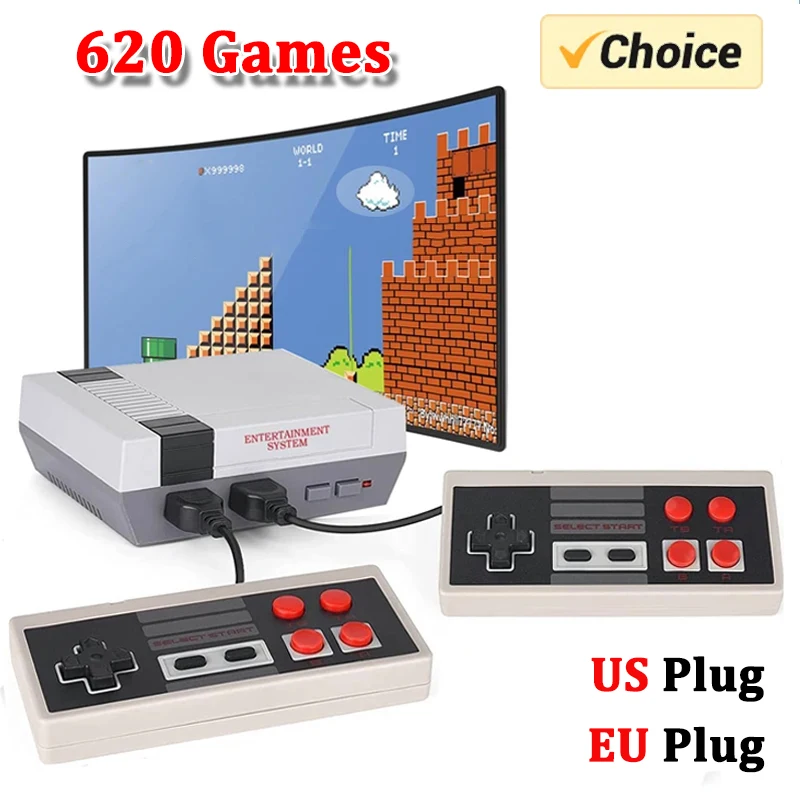 Mini TV Handheld Family Recreation Video Game Console AV Output Retro Built-in 620 Classic Games Dual Gamepad Gaming Player