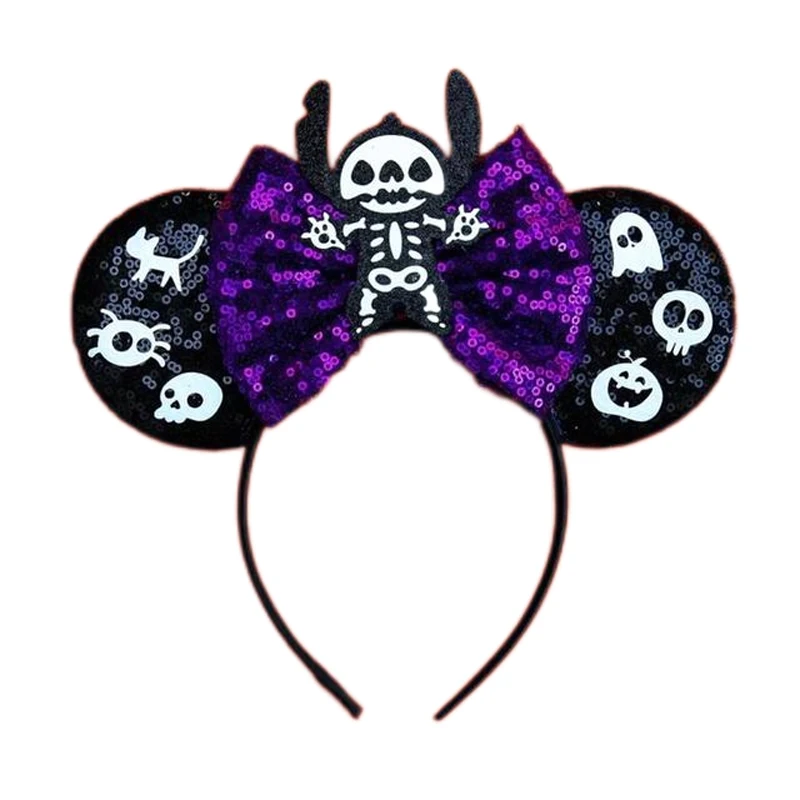 Chic Mickey Mouse Ears Headbands Women Halloween Party Cosplay Bad Guys Hairbands Girls Festival Gift Kids DIY Hair Accessories