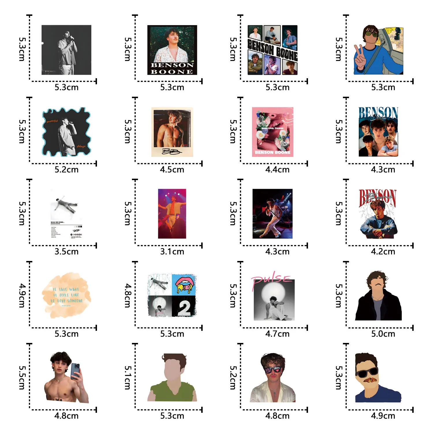60 قطعة ملصقات المغني بنسون Boone مقاوم للماء المعبود المشجعين هدية الكتابة على الجدران الديكور DIY بها بنفسك دفتر حقيبة كوب ماء لعبة الغيتار الاطفال