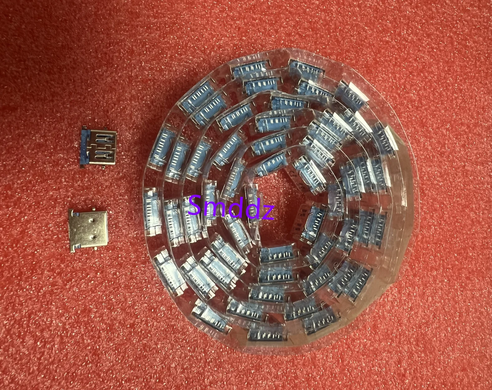50pcs   USB 3.0 socket 9Pin female socket A type 90 degree DIP flat mouth reverse sinking plate 1.36H connector interface socket