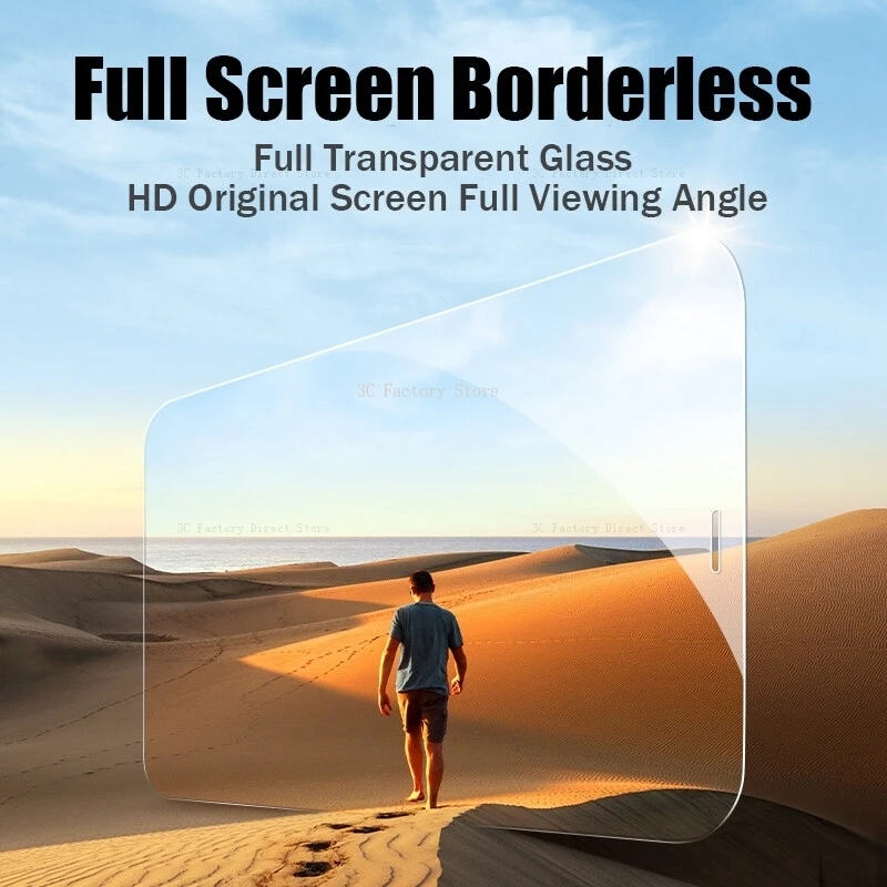 2Pcs 9D Borderless Full Cover Tempered Glass Screen Protector For iPhone 15 14 13 12 11 Pro Max Mini XS XR X 7 8 6 6S Plus