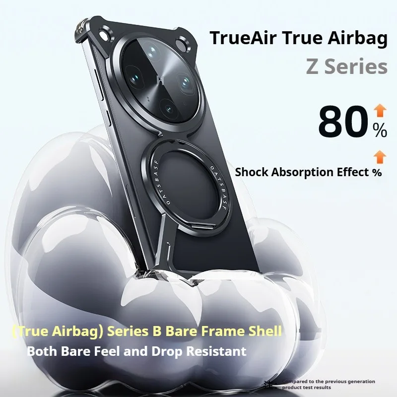 Eary Z Shaped Phone Case for Oppo Find X8 Ultra with 360 Rotate Stand Magsafe Minimalist Metal Frame Shockproof Protector Cover