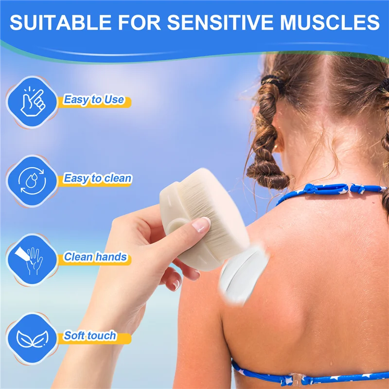 N08R Sunscreen Applicator For Kids,Sunscreen Brush With Protective Cap,Sunscreen Lotion Applicator Travel Sunscreen Brush