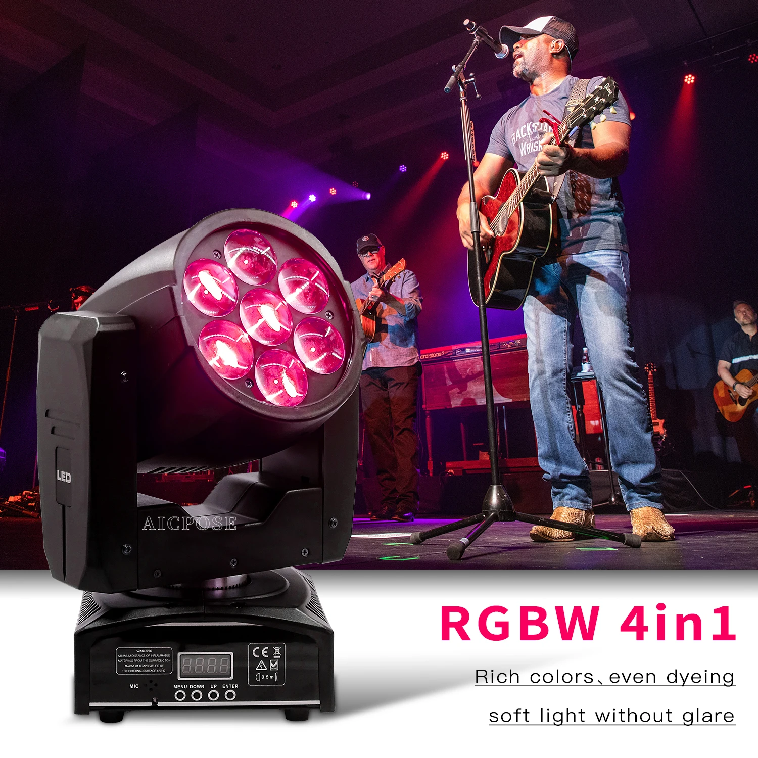 7x10W /7x15w Led Moving Head Zoom Dyeing Light RGBW 4IN1 LED Beam DJ Stage Head Lights DMX DJ Light KTV party light