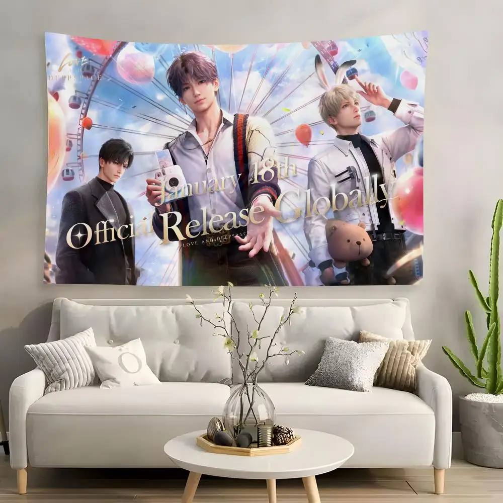 

Love Deepspace Caleb Intertwined Gold Tapestry Custom Home Living Room Bedroom wall decor Wallpaper Backdrop Cloth With clips