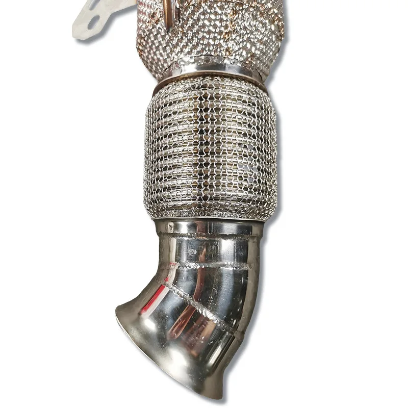 Car exhaust pipe is suitable for BMW, head stainless steel through three sound waves